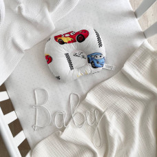 Подушка анатомічна поплін Машинки на білому (1312900)