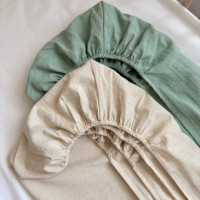 Простирадло дитяче льон лляний/мята 2шт