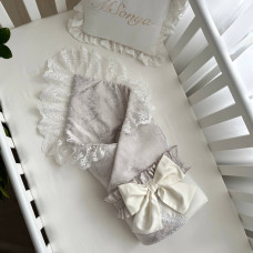 Плед-конверт De Lux сіро-бежевий