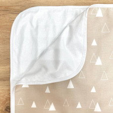 Непромокаюча пелюшка Поплін/Мембрана Трикутники на бежевому