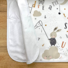Непромокаюча пелюшка Фланель/Мембрана Зайці на драбинці бежеві