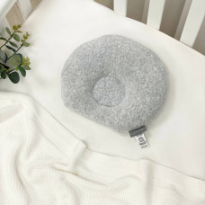 Подушка анатомічна велюр Сірий меланж