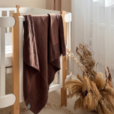 Плед вязаний Рогожка new шоколад