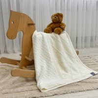 Плед вязаний Wellsoft Ромби айворі