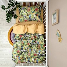 Комплект постільної білизни підліток 1,5 Minecraft/гірчиця (підковдра+наволочка)
