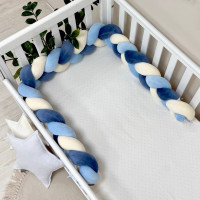 Бортик-коса молочний/джинс/блакитний 1,8 м