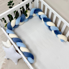 Бортик-коса молочний/джинс/блакитний 1,8 м