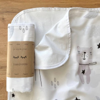 Непромокаюча пелюшка Поплін/Мембрана Коти в хмаринках сірі