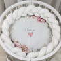 Простирадло дитяче з друком Heart and flowers 70х70