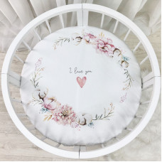 Простирадло дитяче з друком Heart and flowers 70х70