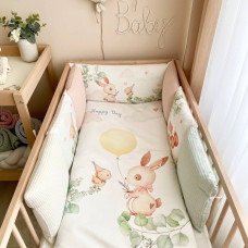 Комплект постільної білизни для новонародженого Колекція №9 Happy Day пудра