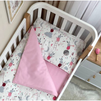 Змінна постіль фланель Зайці на драбинці рожевий