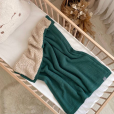 Плед бавовна Teddy Рогожка малахіт