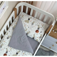 Змінна постіль фланель Зайці на драбинці (сірий)