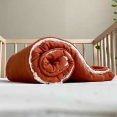 Плед муслін на хутрі Teddy теракот