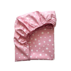 Простирадло дитяче Зірка розсип біла на рожевому