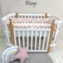 Бортик-коса рожевий/ молочний/персик 3,6м на всі сторони ліжечка