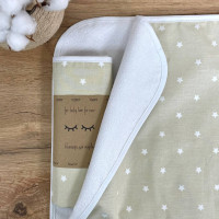 Пелюшка непромокаюча Зірка розсип біла на бежевому