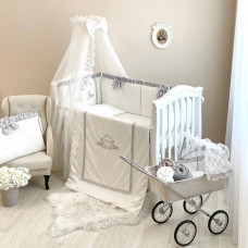 Комплект постільної білизни для новонародженого Belissimo світлий сірий