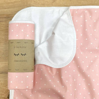 Непромокаюча пелюшка Поплін/Мембрана Горошок білий на пудрі