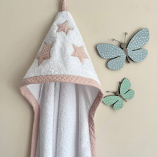 Рушник куточок махра окантовка вафля 80х100 пудра світла