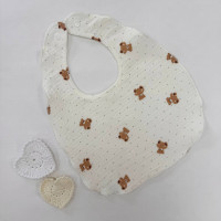 Слюнявчик муслин Жатка Ведмедики і крапки