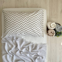 Наволочка поплін 50х70 Зигзаг бежевий (900000)