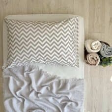Наволочка поплін 50х70 Зигзаг бежевий (900000)