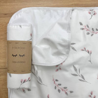 Непромокаюча пелюшка Поплін/Мембрана Гілочки котики пудра 45х75