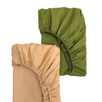 Простирадло дитяче 2шт 90х200 поплін гірчиця темна+олива