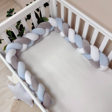 Бортик-коса білий/сірий/блакитний 1,8 м