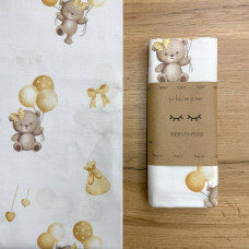 Пелюшка бязь Ведмедик на повітряній кульці гірчиця