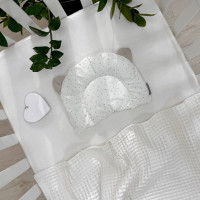 Подушка з вушками поплін Горох бежевий (130046)