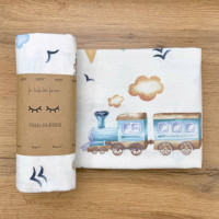 Пелюшка фланель Паровозики