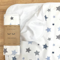 Непромокаюча пелюшка Поплін/Мембрана Старс блакитний 45х75