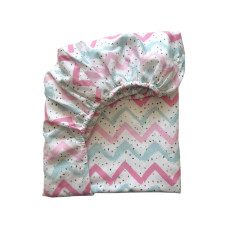Простирадло фланель Зигзаг рожево-мятний