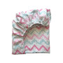 Простирадло фланель Зигзаг рожево-мятний