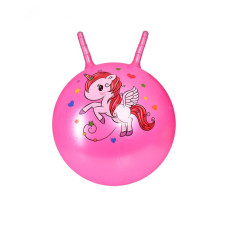 М'яч гімнастичний фітбол дитячий для гімнастики з ріжками світло-рожевий d-45 см