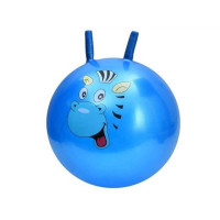 М'яч гімнастичний дитячий з ріжками та принтом d-38 см блакитний (MS4302BL)