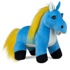 М'яка іграшка Попелюшка Кінь Переможець без сідла жовто-блакитний 30 см (ZL756)
