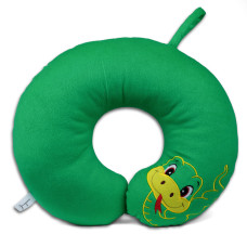 Подушка-ріжок Попелюшка для подорожей з вишивкою Змійка зелена (ZL732)