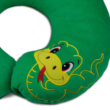 Подушка-ріжок Попелюшка для подорожей з вишивкою Змійка зелена (ZL732)