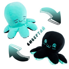 М'яка іграшка Kidsqo Восьминіг перевертиш 11см чорно-м’ятний (KD652)