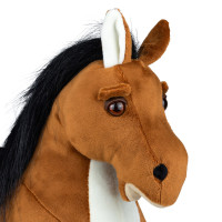 М'яка іграшка Попелюшка Кінь Бруно із сідлом коричневий 30 см (ZL754)