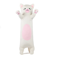 М'яка іграшка KidsQo валик кіт Еклер молочний 80см (KD732)
