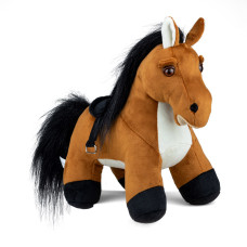 М'яка іграшка Попелюшка Кінь Бруно із сідлом коричневий 30 см (ZL754)