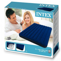 Матрац надувний Intex Велюр 152х203см синій (68759)