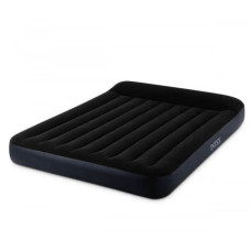 Матрац надувний Intex Велюр 203х152см з підголовником чорний (64143)