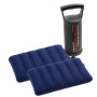 Матрац надувний Intex Велюр з подушками та насосом 152х203см синій (64765)