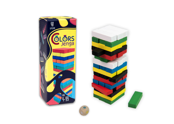 Гра настільна Strateg vega Color Jenga 48 кольорових брусків (30717)